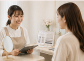 施術説明をするスタッフ